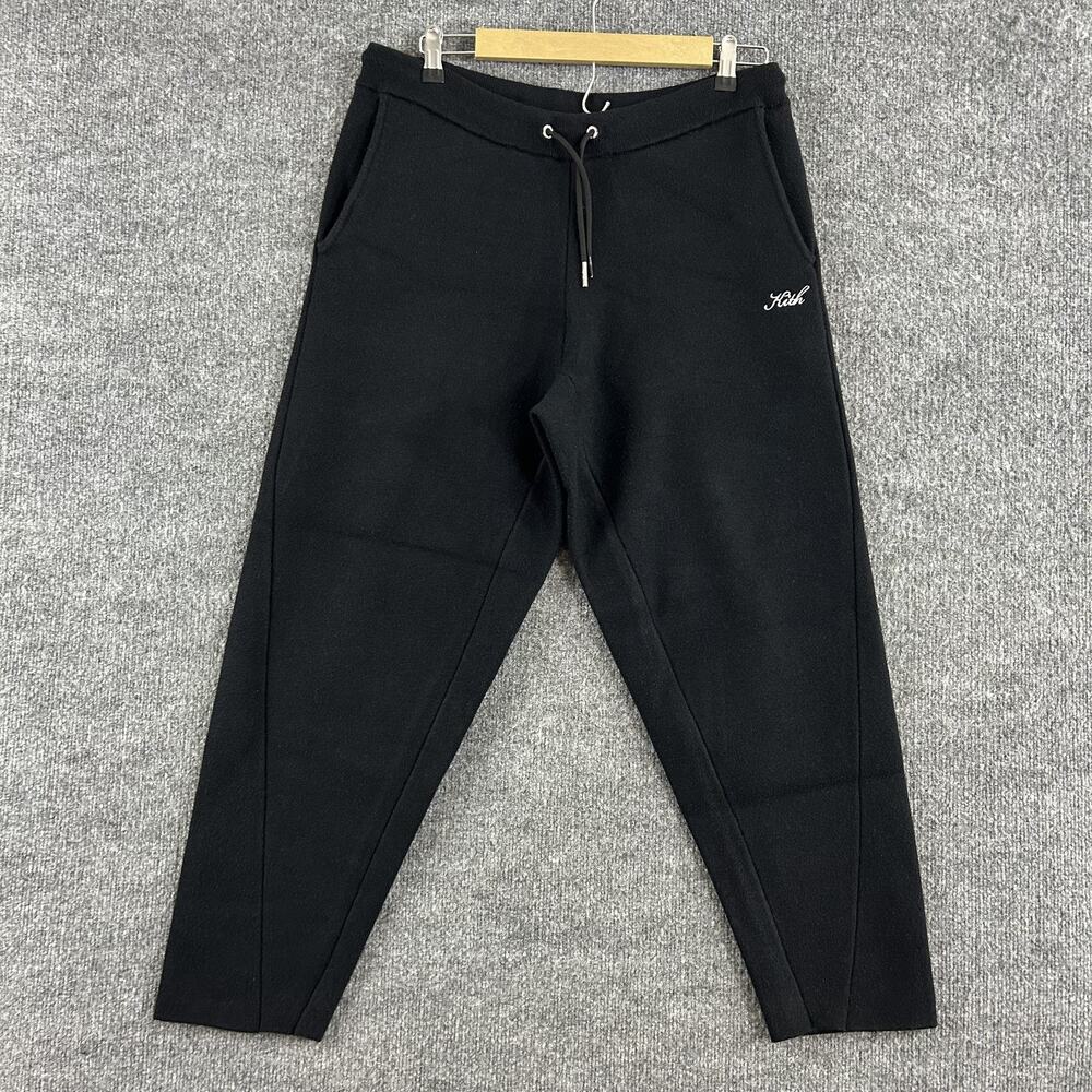 Kith Pants Mens Large Knit Hudson Sweatpants in Black Textured Lounge Casual